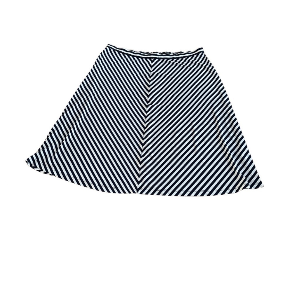 Tahari Arthur S Levine Chevron Print Black White A Line Skirt Size L
